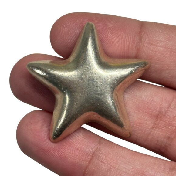 Vintage Tiffany & Co Mexico 925 Sterling Silver Puffy Star Brooch Pin - Picture 2 of 11